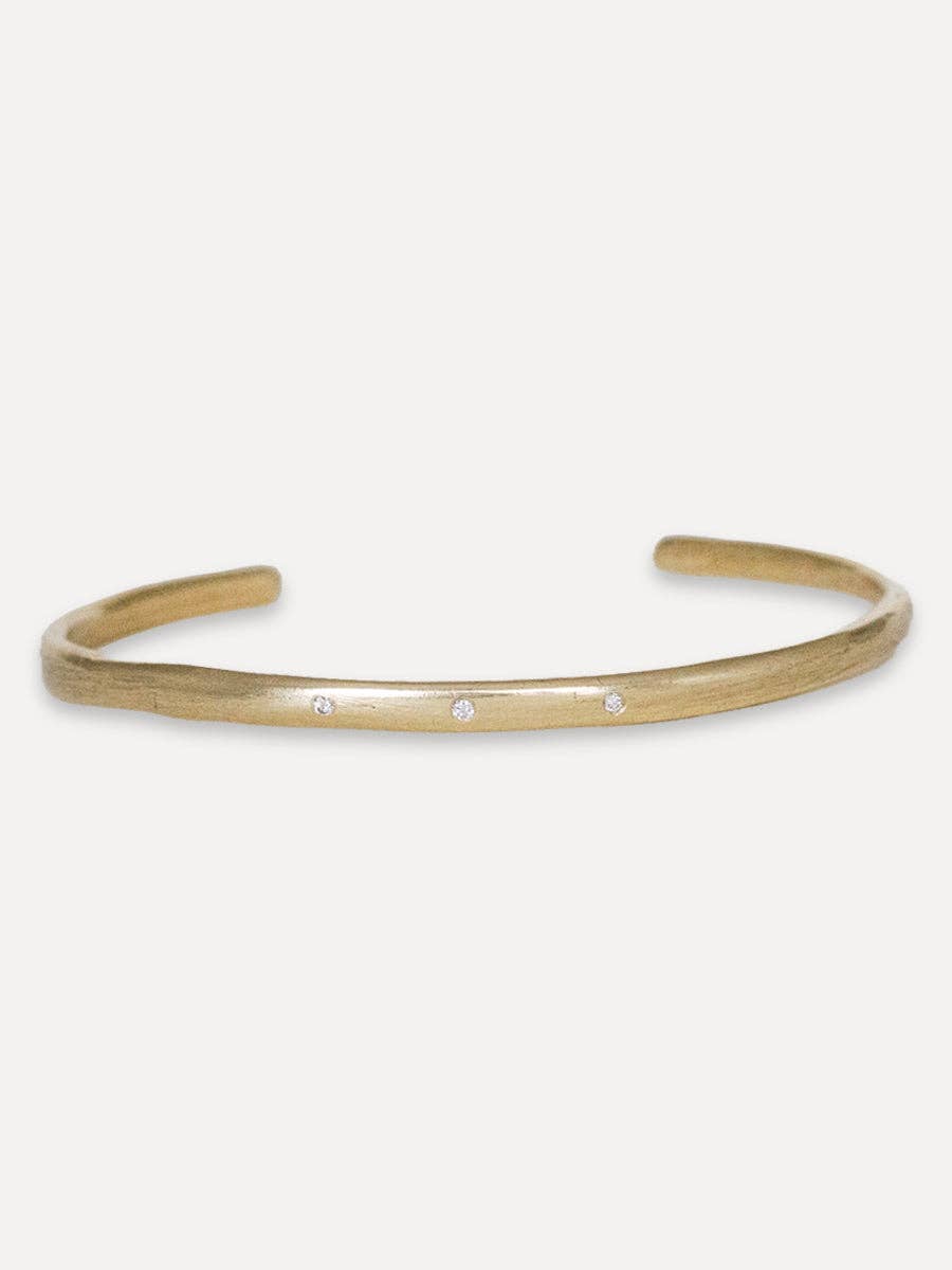 Organic Brass Diamond Cuff