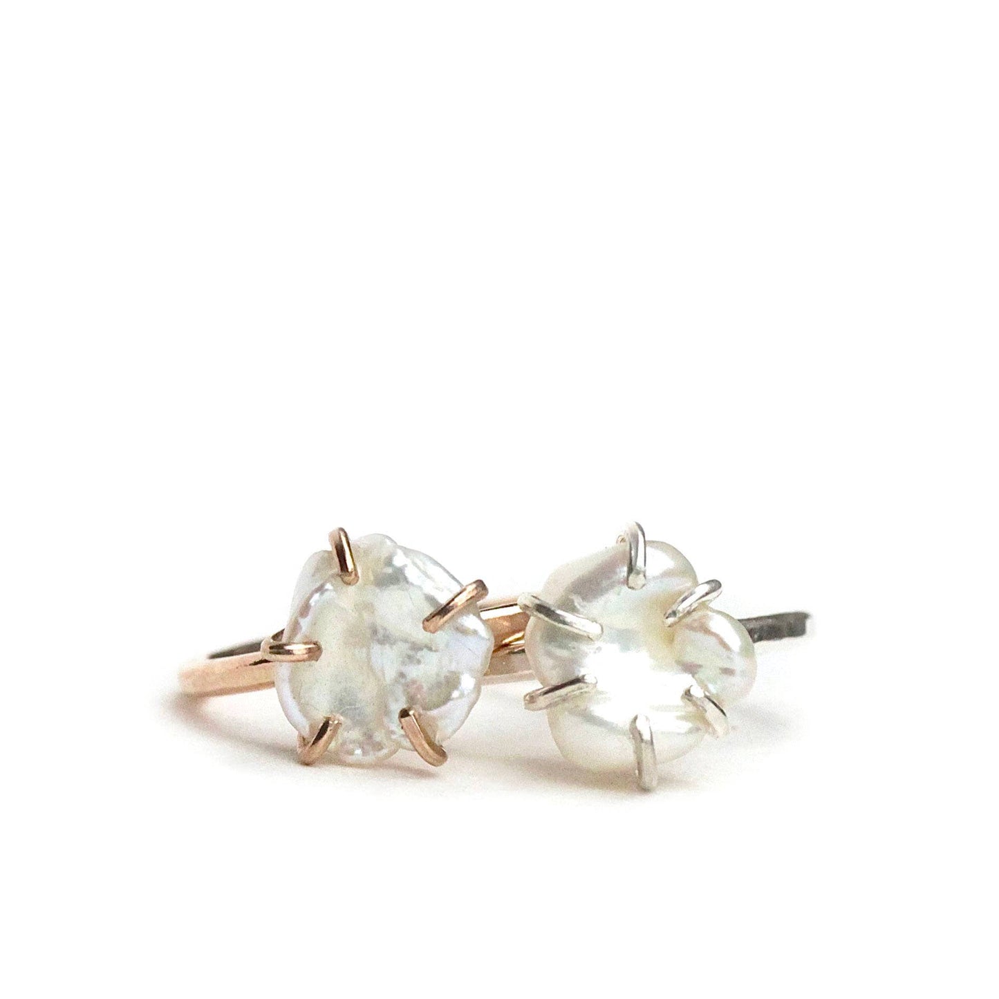 White Freshwater Pearl Ring: 14k Gold Filled