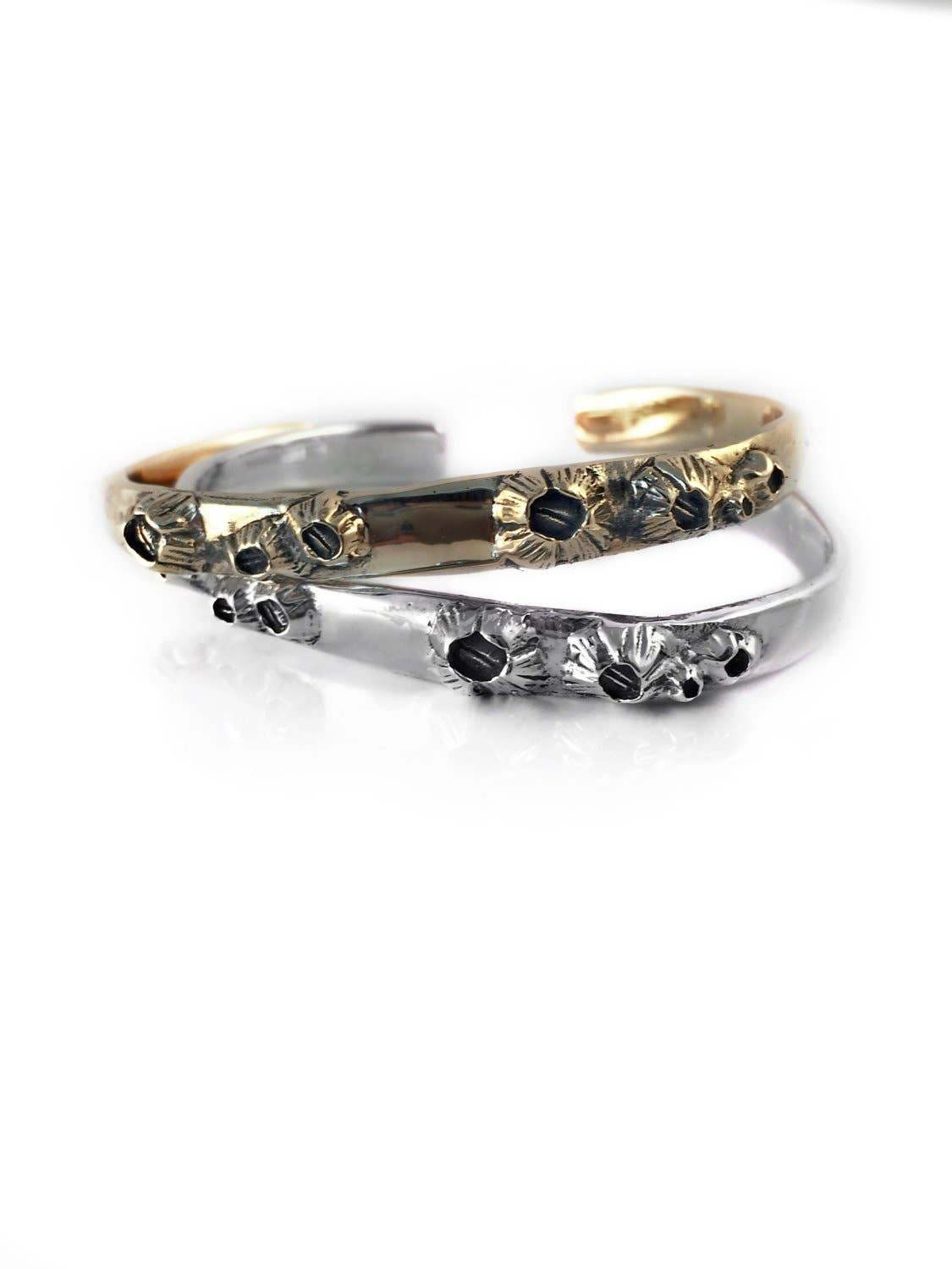 Barnacled Cuff Bracelet: Sterling Silver