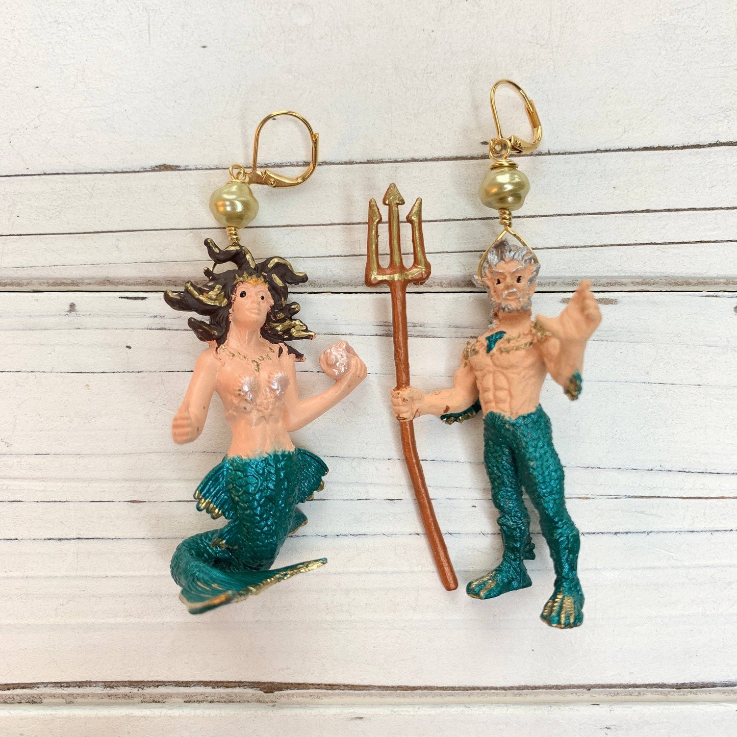 Mermaid and King Triton Earrings