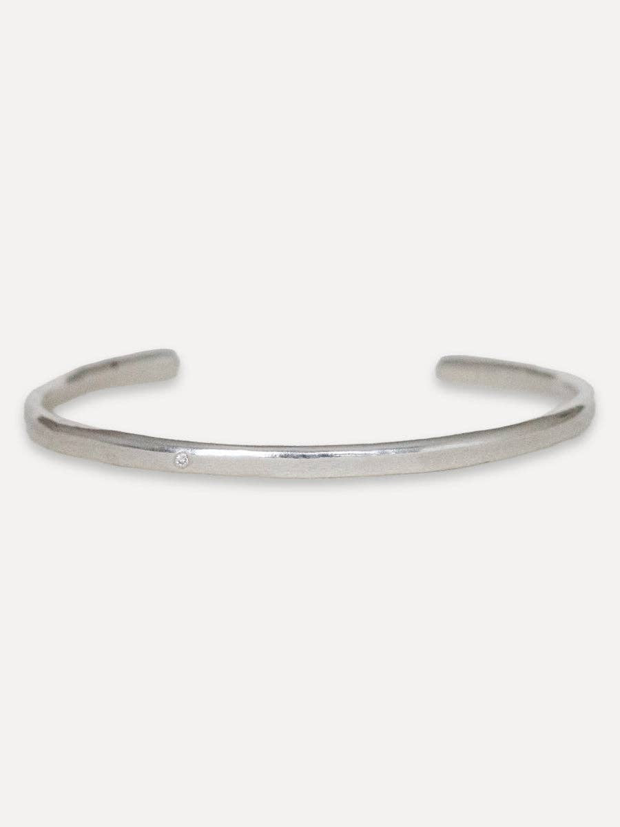 Organic Sterling Silver Diamond Cuff