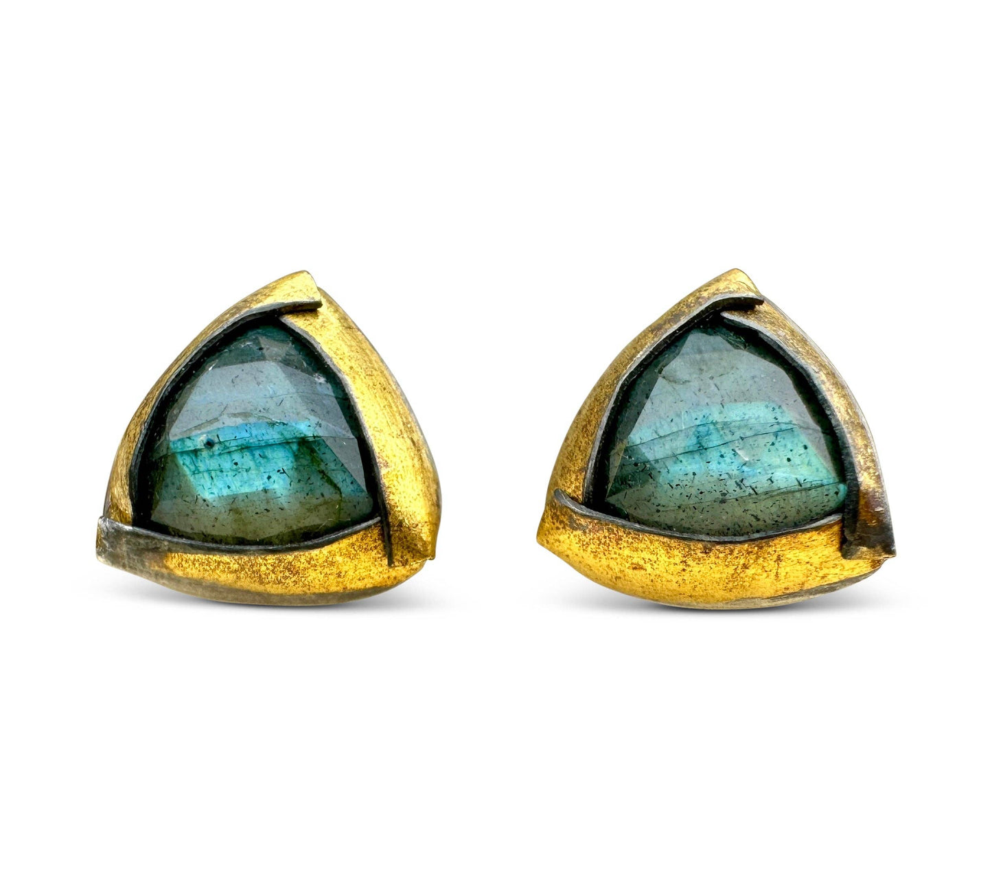 Tri Fold Studs: Vessonite