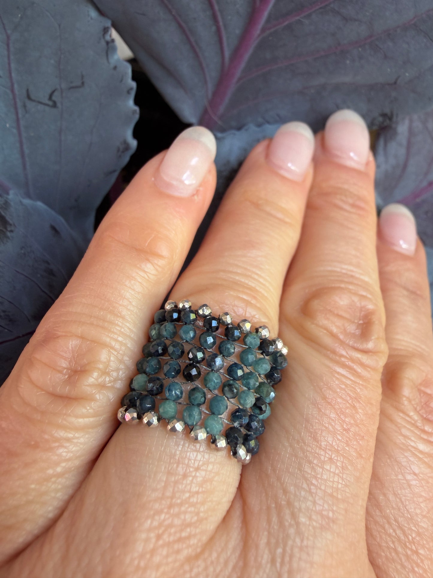 Hand Stitched Gradirate ring- 6 row