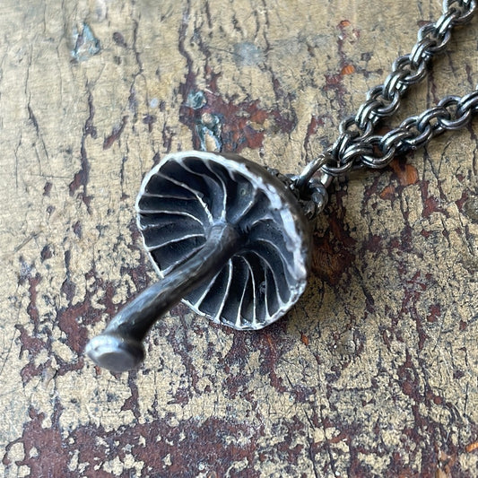 Mushroom Pendant with Green Amethyst