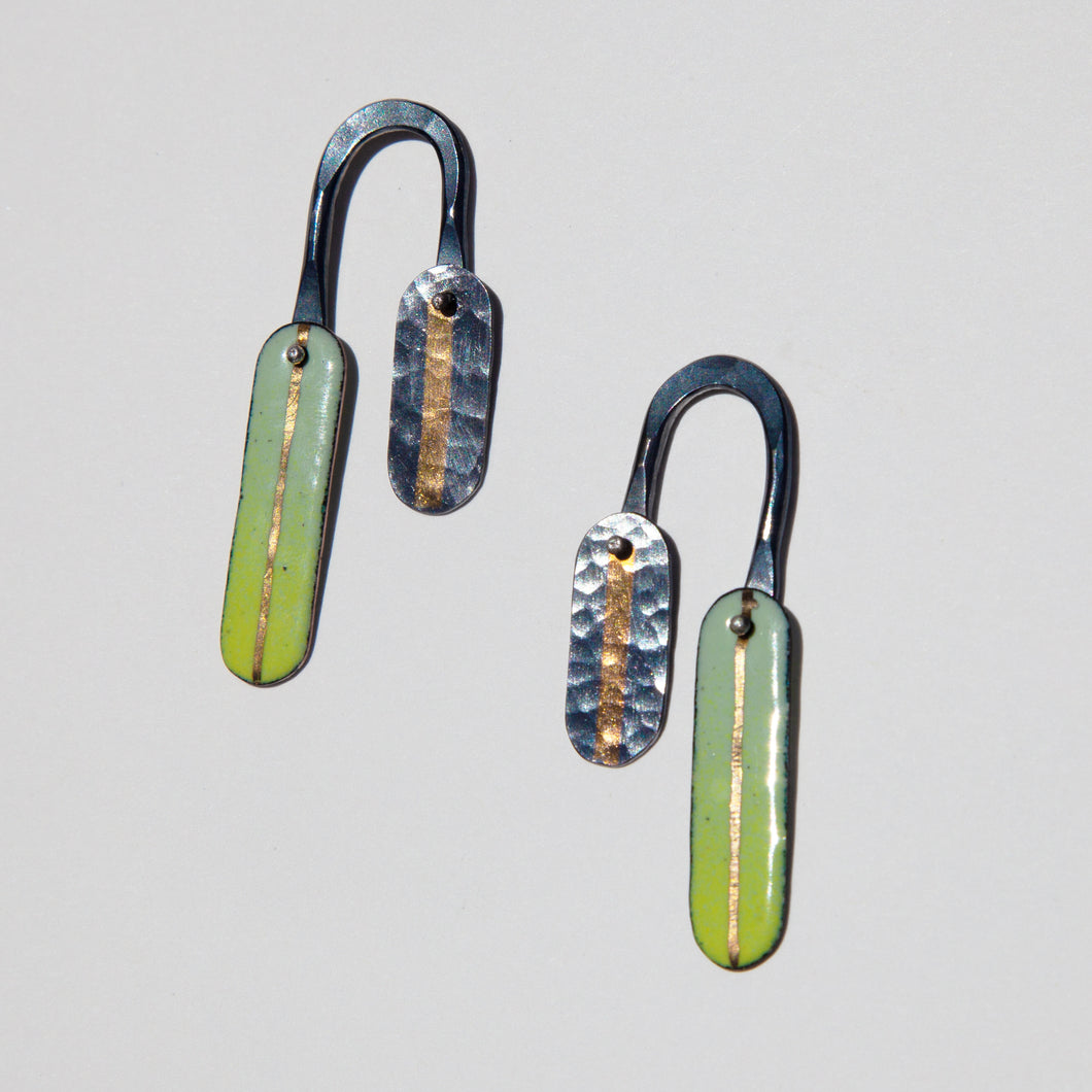 Green and Black Pathway Earrings