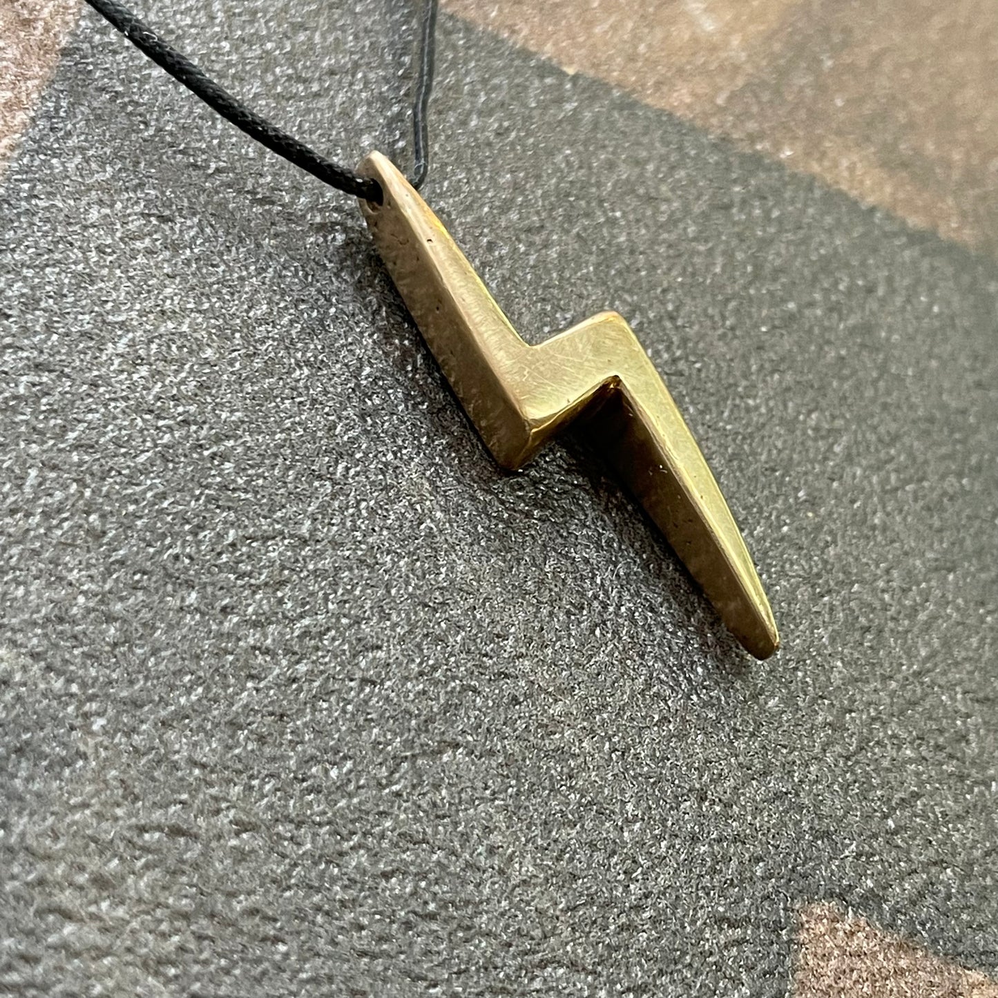 Bronze Lightning Bolt pendant Necklace