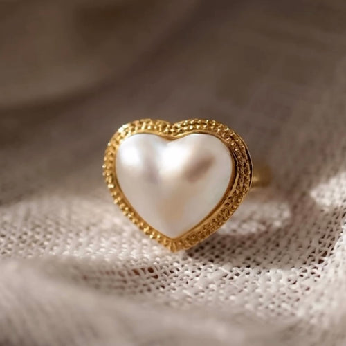 Mabe Pearl Heart Ring