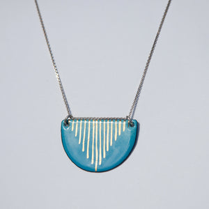 Blue Deco Pendant Necklace