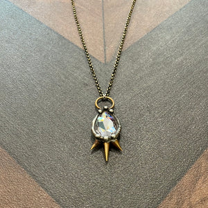 Spiked Teardrop Crystal Necklace