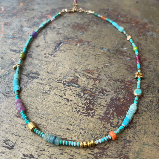 Circus Train Turquoise Necklace