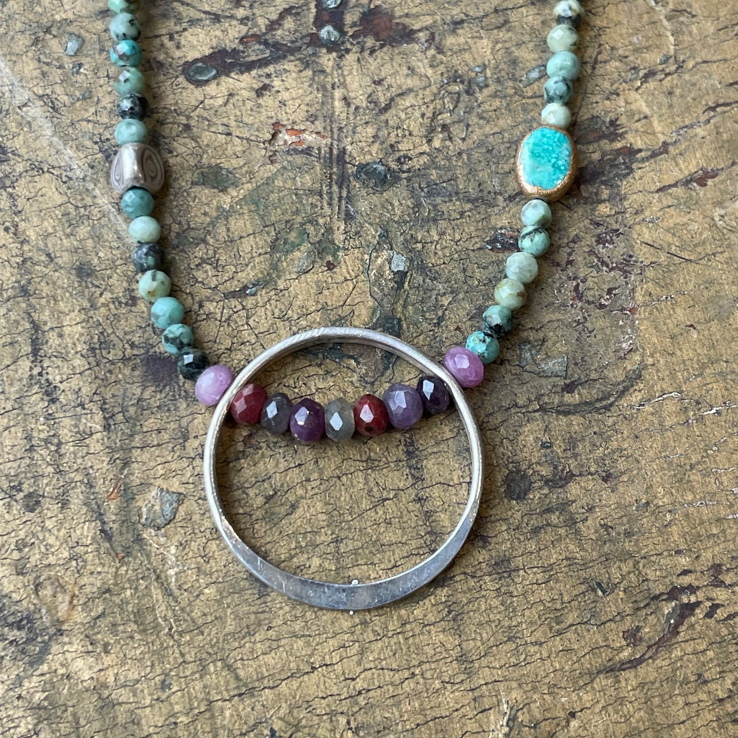 Afghan Turquoise Circle Necklace