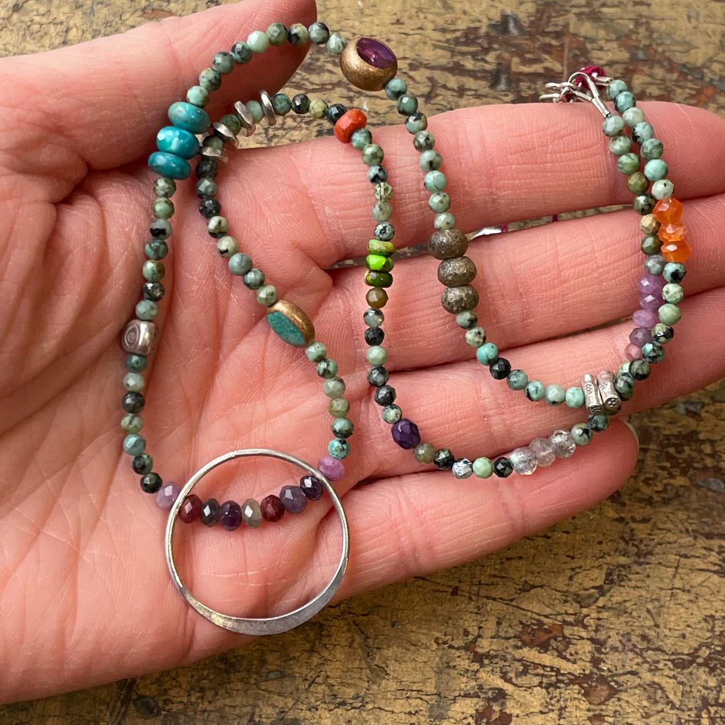 Afghan Turquoise Circle Necklace