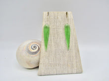 Load image into Gallery viewer, Small Green Sea Glass Daggers Earrings Silver