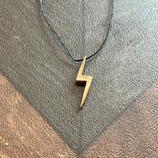 Bronze Lightning Bolt pendant Necklace