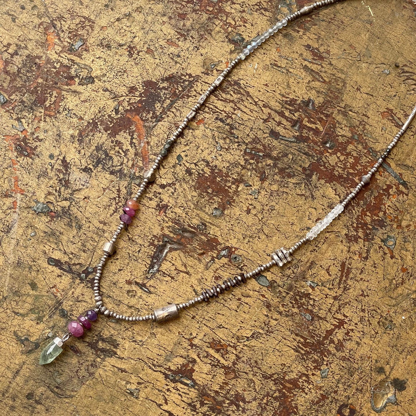 Prehnite Point Pendant Necklace