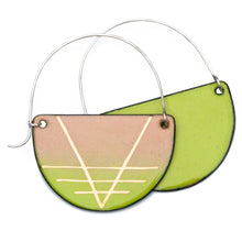 Load image into Gallery viewer, Pink and Green Gradient Deco Hoops