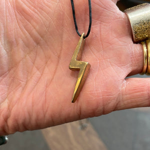 Bronze Lightning Bolt pendant Necklace