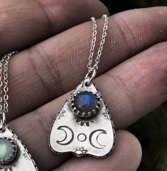 Sterling Planchette Pendant with Gemstone