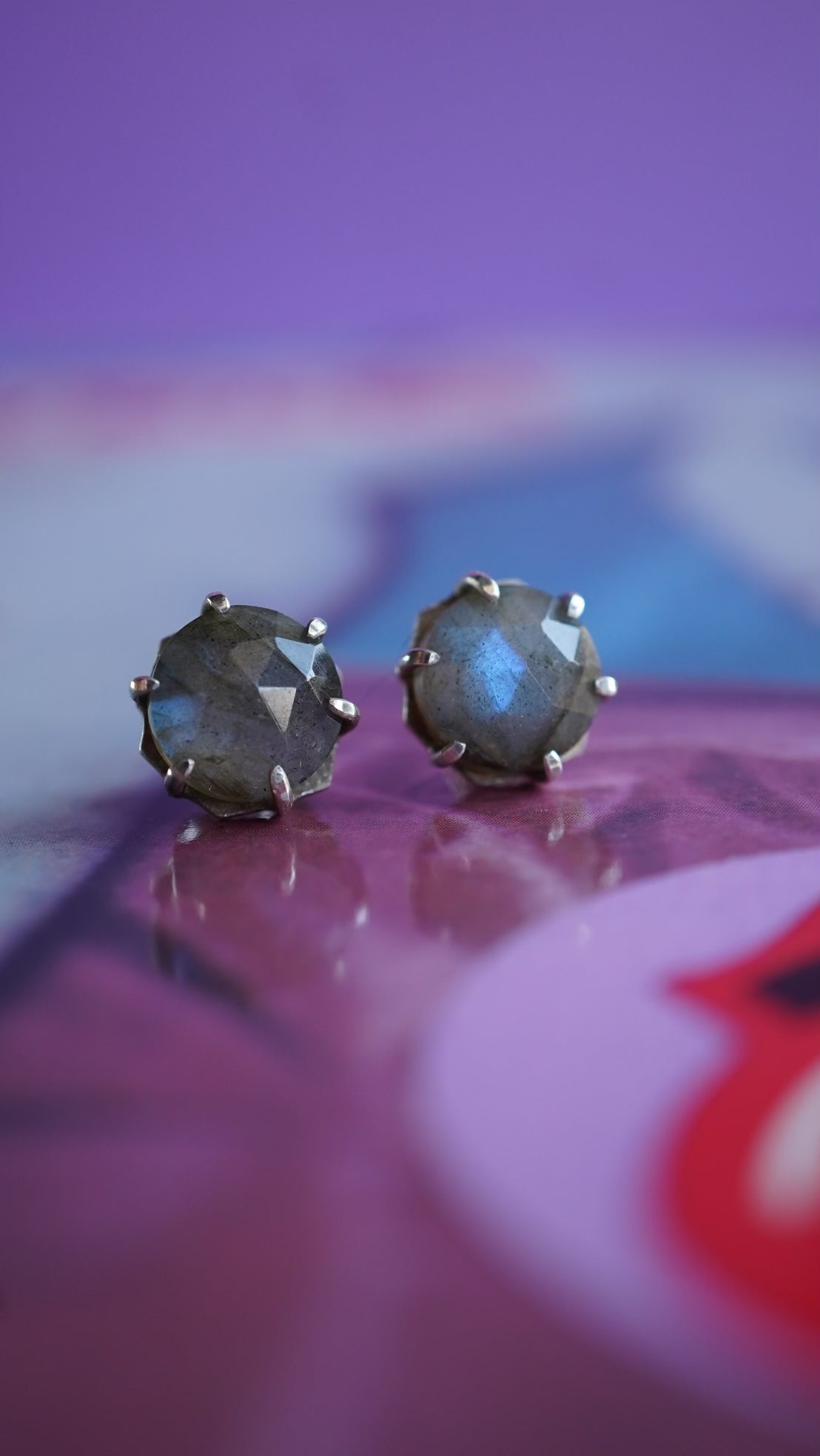 Labradorite Hexy Studs