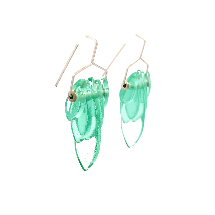 Jade Kinetic Deco Tear Drop Earrings