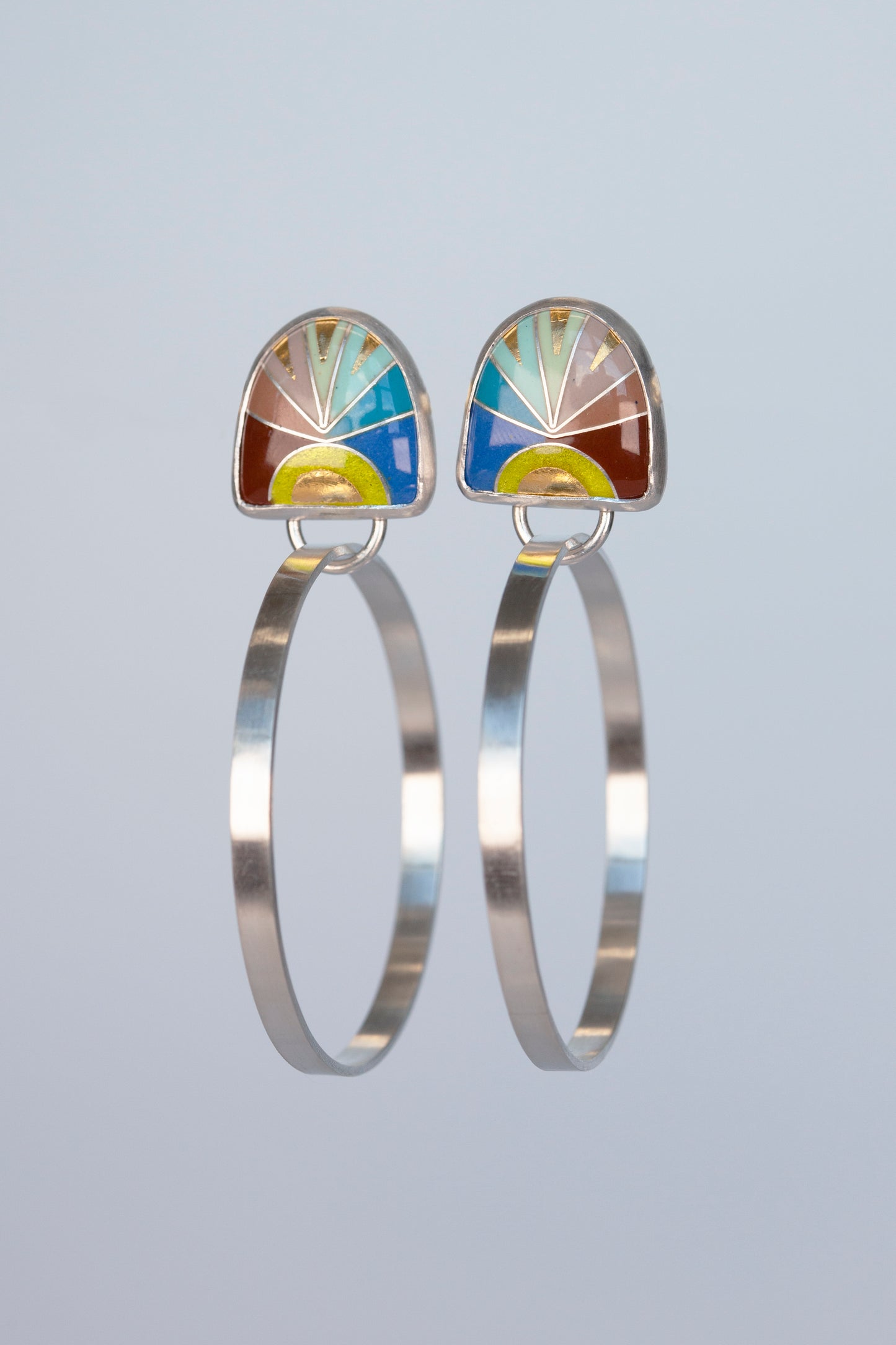 Loopty Hoops- blue triangles