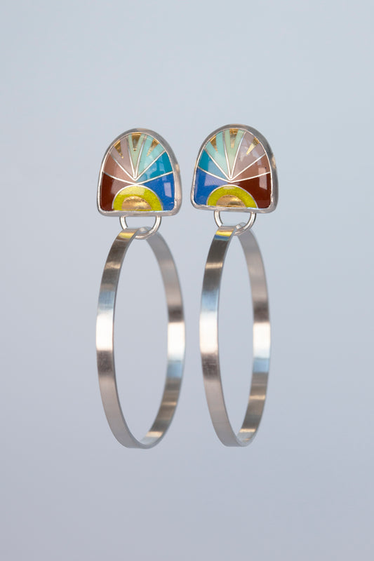 Loopty Hoops- blue triangles