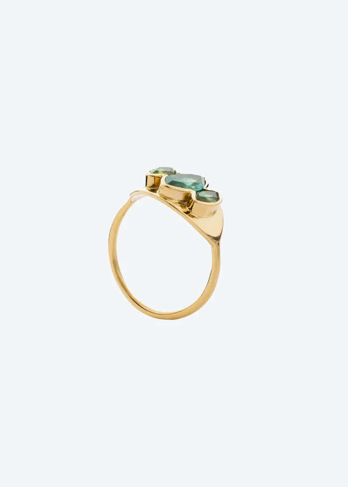 Light Ring in Green Tourmaline 14K