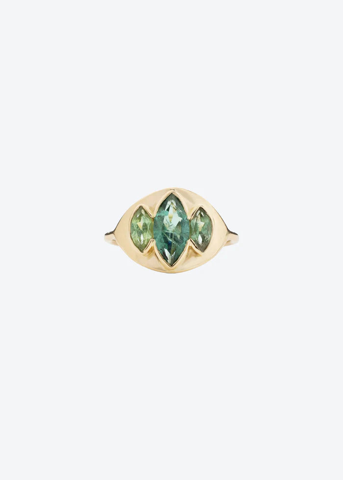 Light Ring in Green Tourmaline 14K