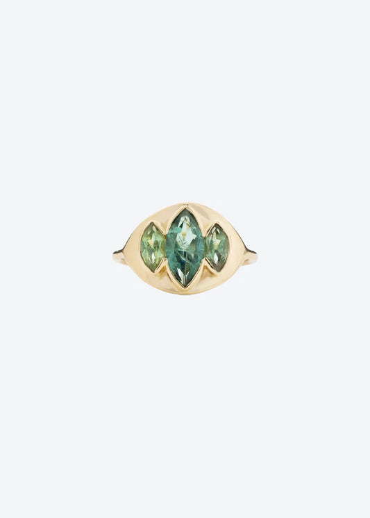Light Ring in Green Tourmaline 14K