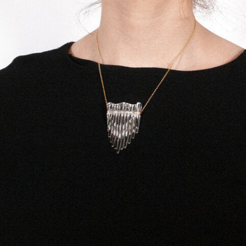 Clear Kinetic Mini Shield Necklace