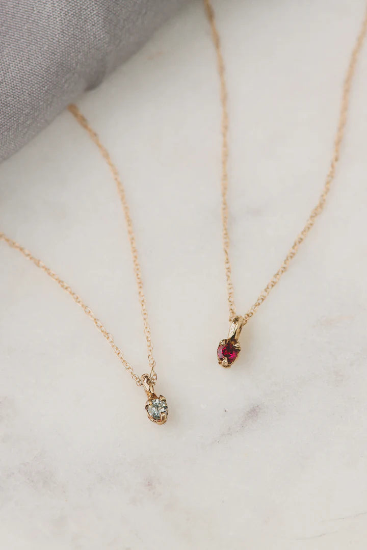 Dainty Opal Pendant Necklace in Sterling