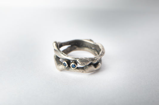 Double Band Ring with Sapphires