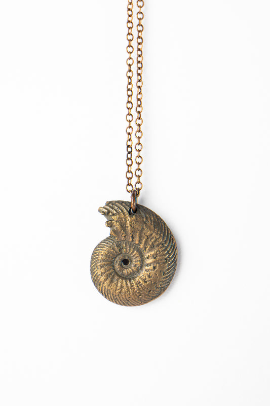 Bronze Ammonite Pendant Necklace