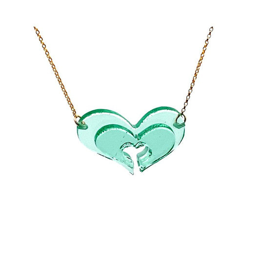 Stacked Jade Heart Necklace