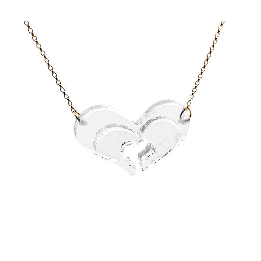 Stacked Clear Heart Necklace