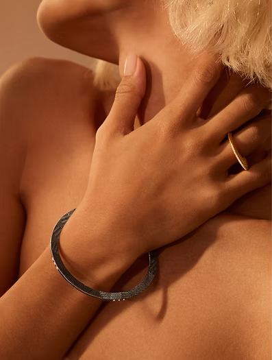 Diamond Blast Gunmetal Bangle