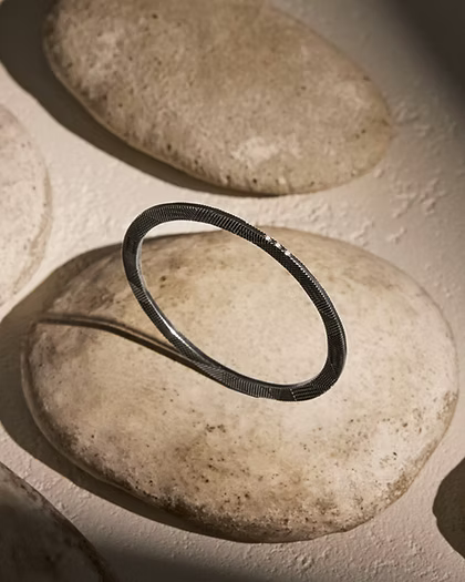 Diamond Blast Gunmetal Bangle
