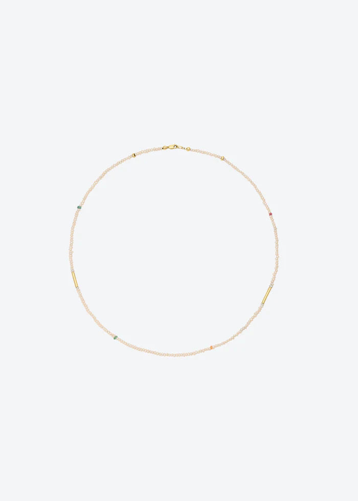 Tiny Pearl Necklace 14K