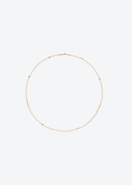 Tiny Pearl Necklace 14K