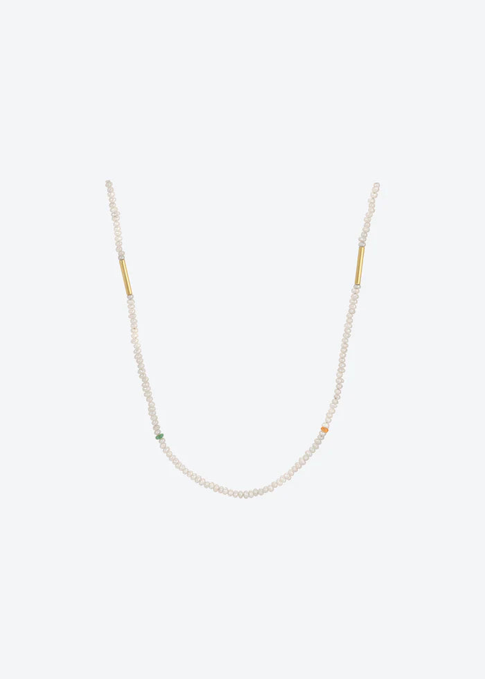 Tiny Pearl Necklace 14K