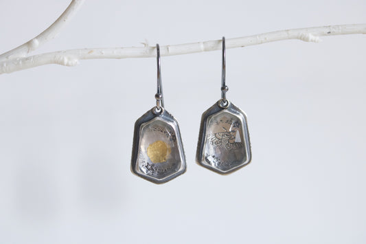 Moon and Moth Earrings
