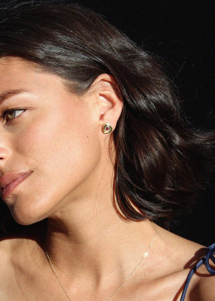 Watermelon Slice Studs 14K