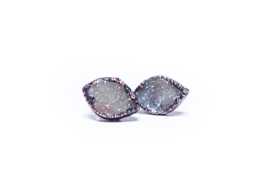 Druzy marquis studs | Druzy crystal earrings