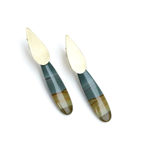 Picture Jasper Sconce Earrings 2.25”