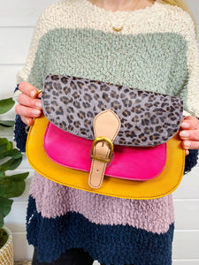 Darbi Leather and Hair on Hide Colorful Crossbody Purse