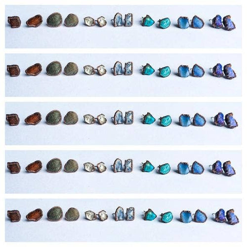 Raw Crystal Stud Earrings