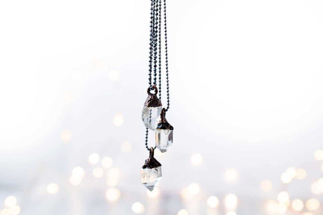 Sterling Silver Raw Crystal Necklace