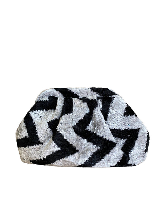 Silk Velvet Ikat ZigZag Soft Clutch