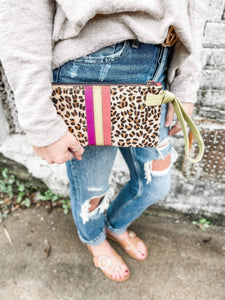 Lyla Leather and Hair on Hide Wristlet
