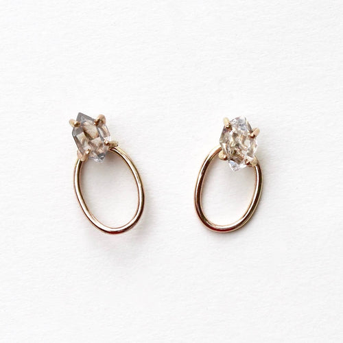 Herkimer Diamond Loop Studs